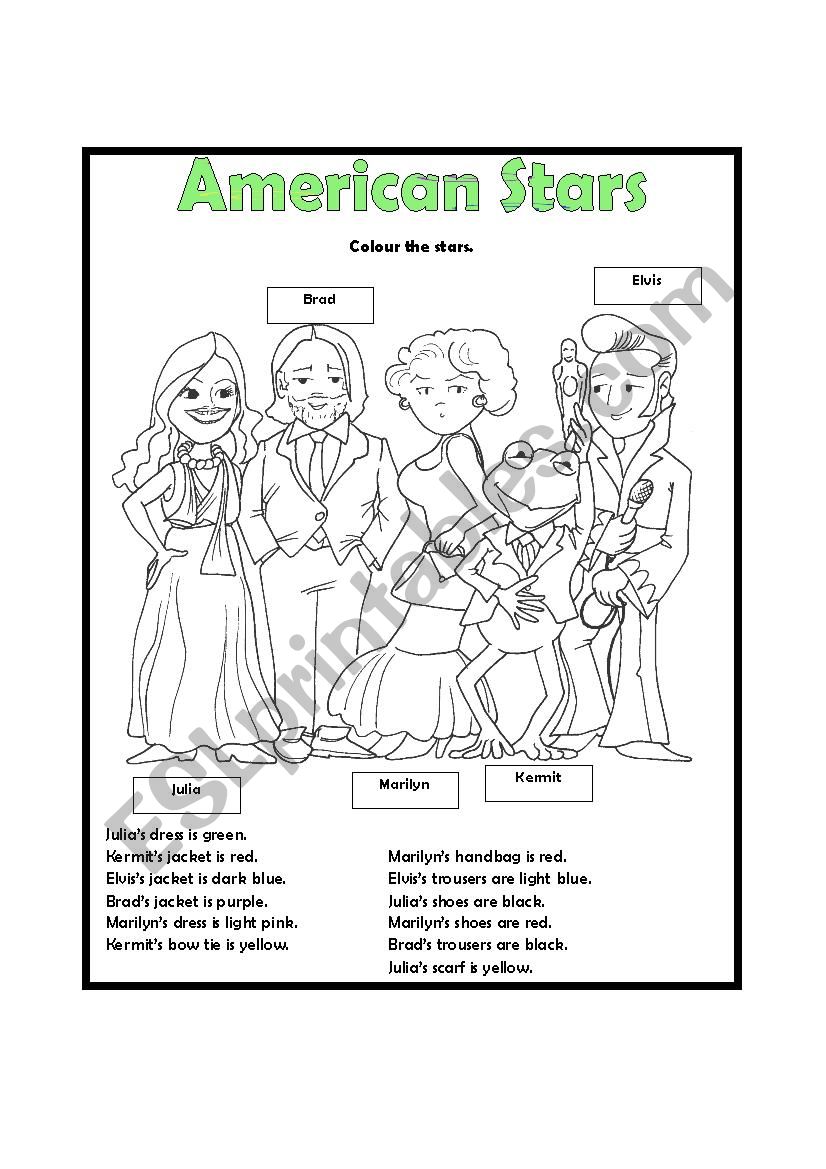 American Stars worksheet