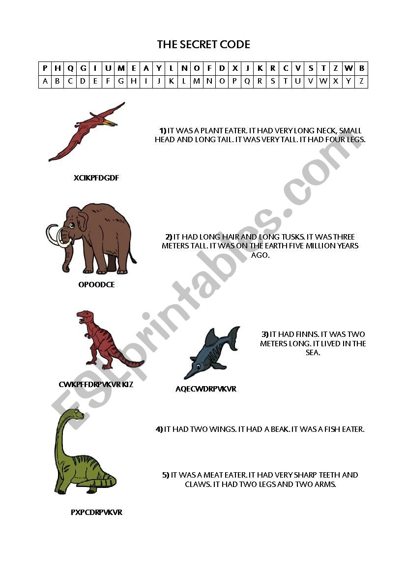 dinosaurs - ciphre decoding and matching
