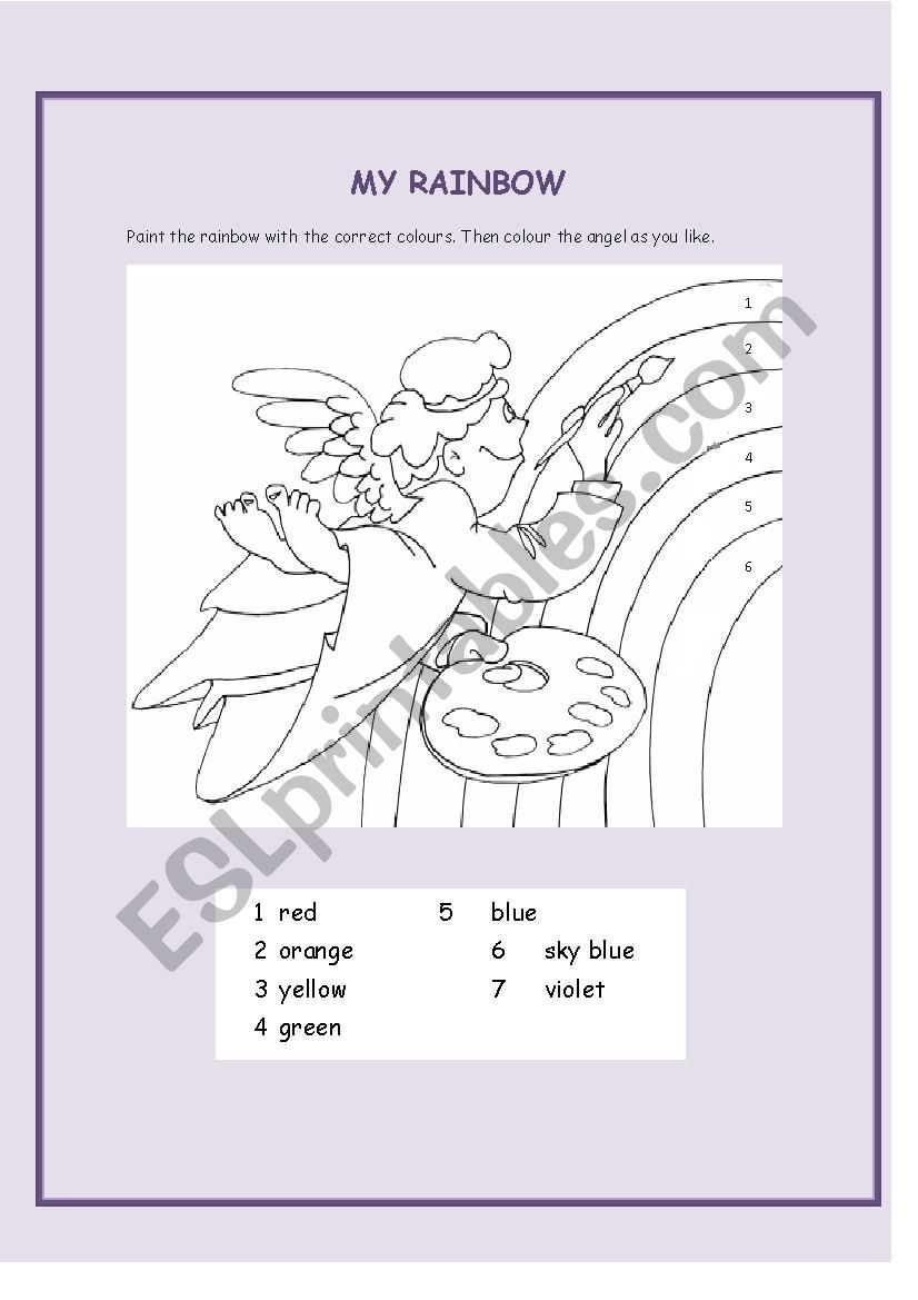 my rainbow worksheet