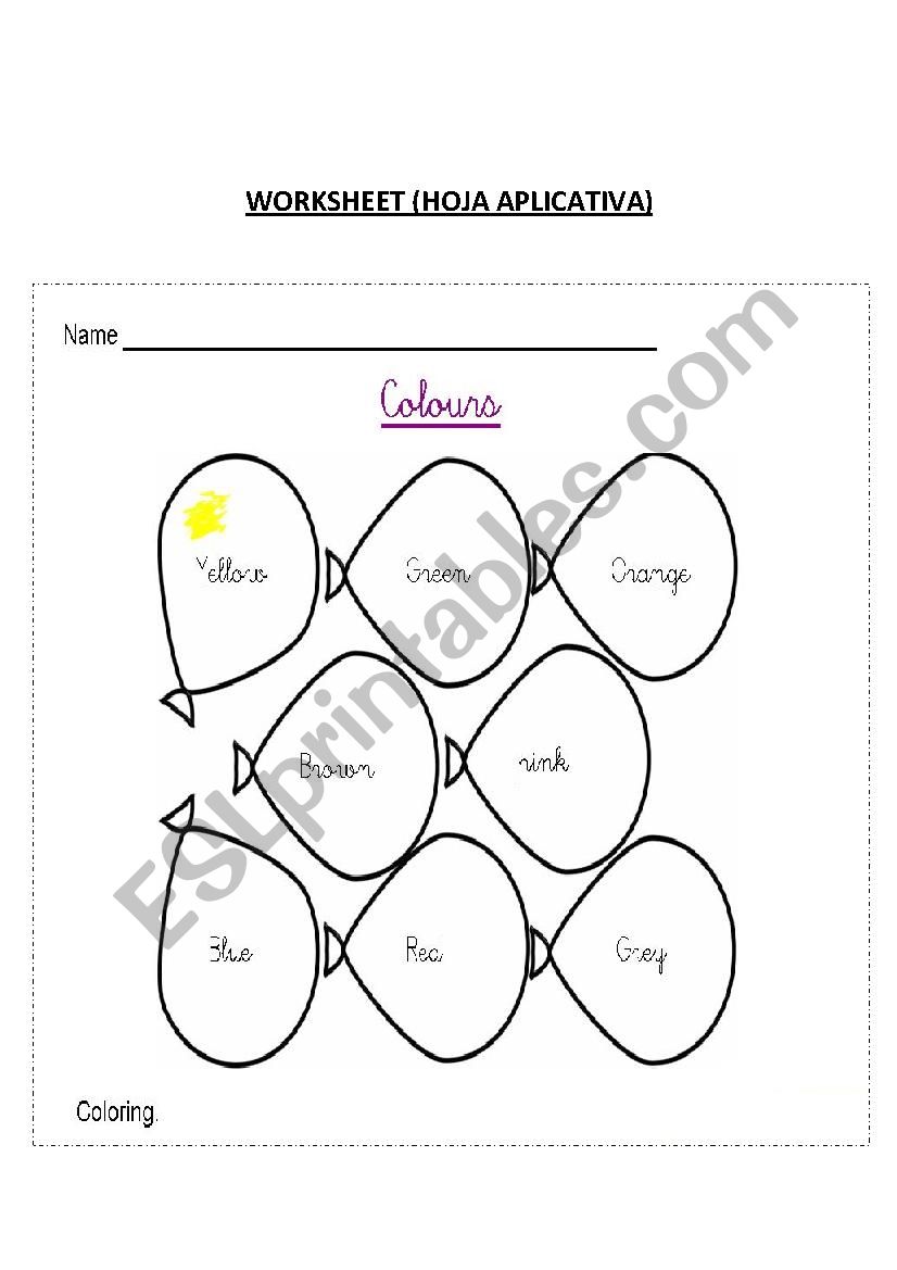 colors worksheet worksheet