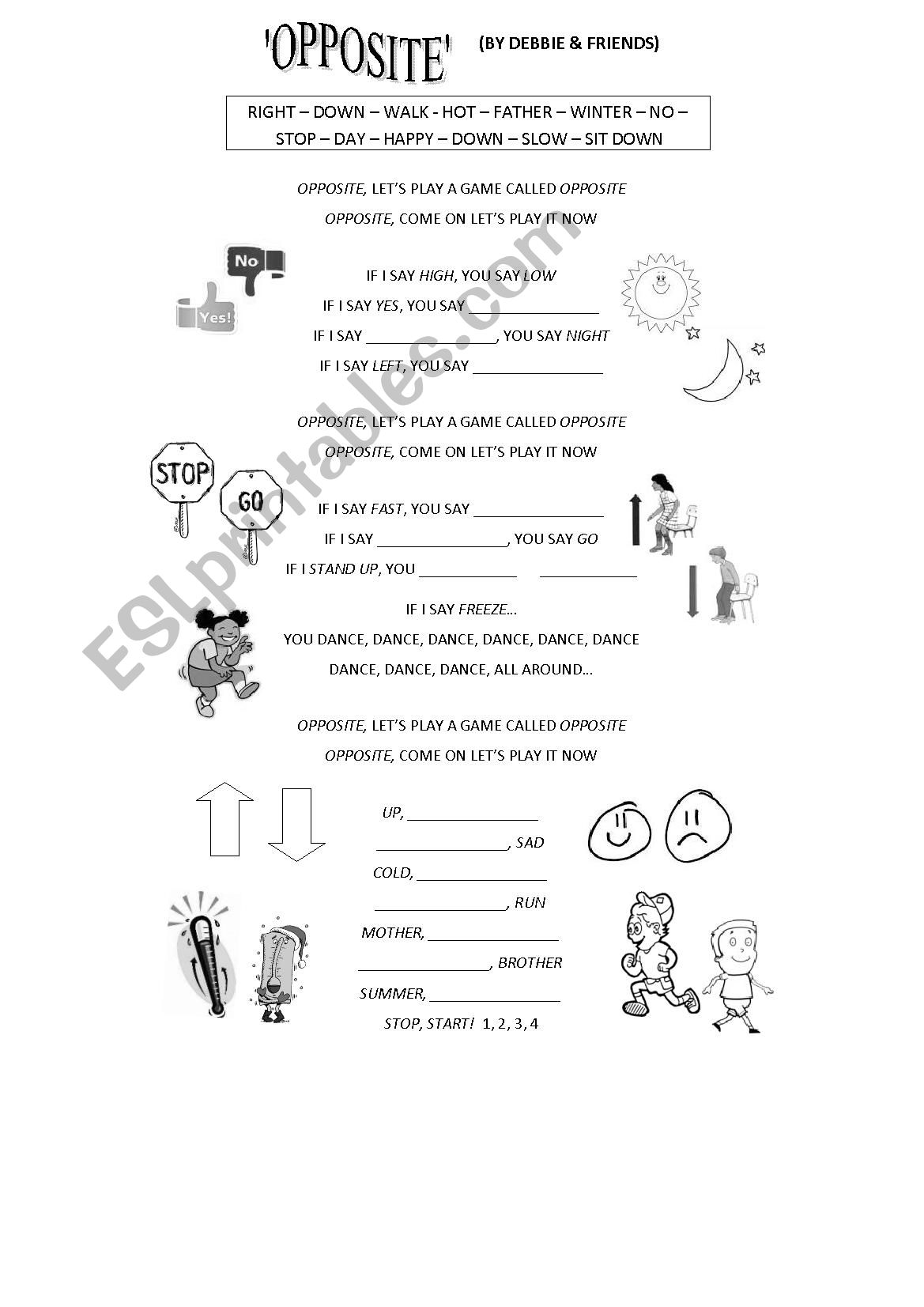 Opposite - Song worksheet