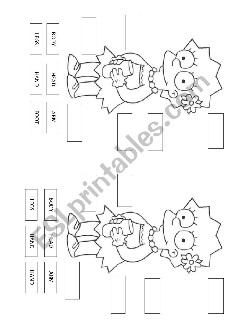 The Body: The Simpsons family worksheet