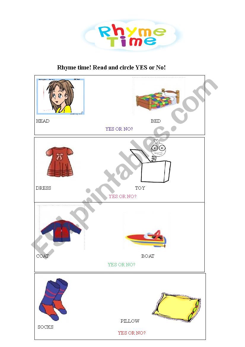 Rhyme time! worksheet