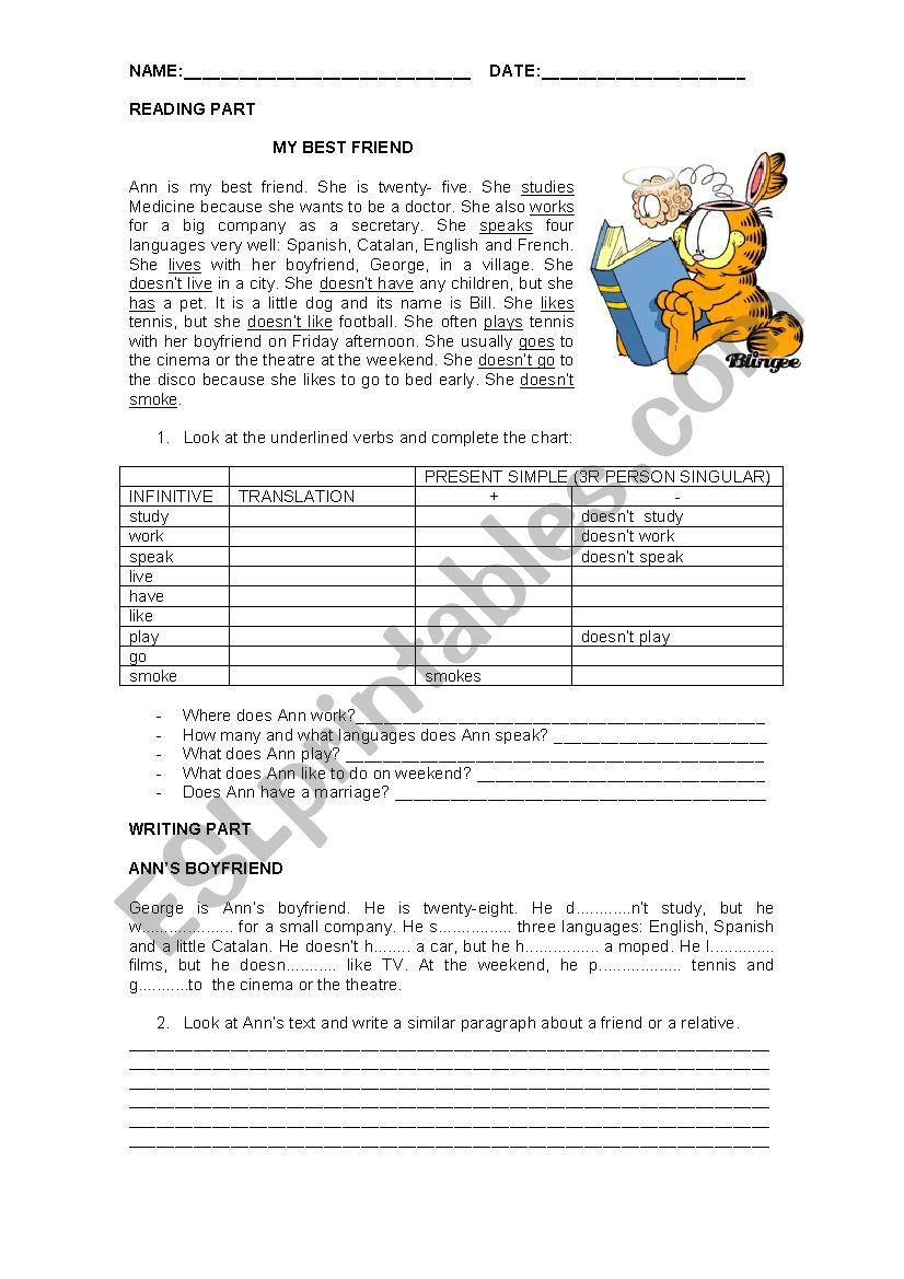 READING TIME worksheet