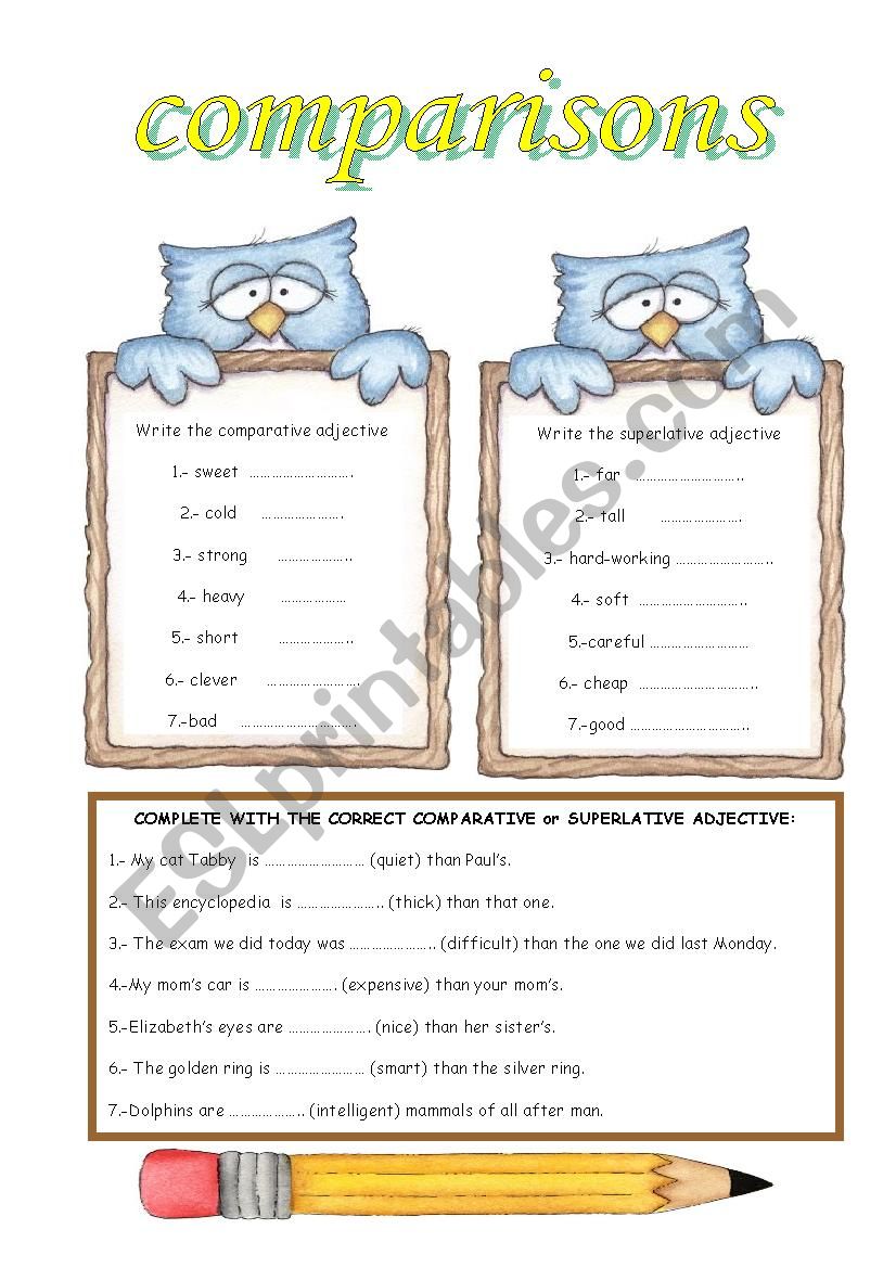 COMPARISON worksheet