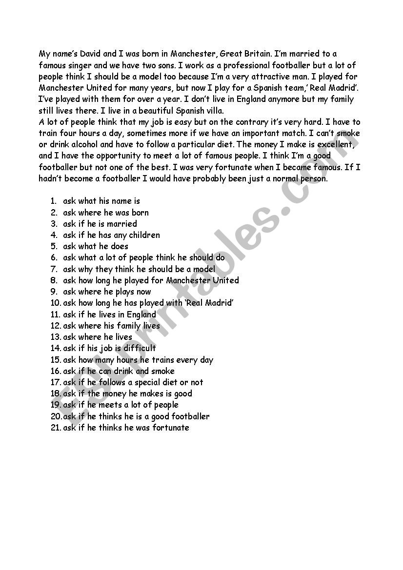Making Questions worksheet