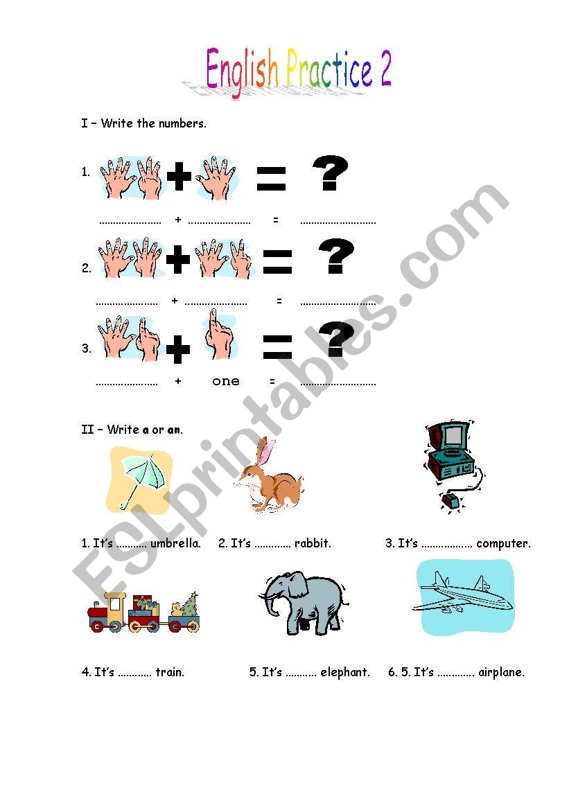 English Practice 2 worksheet