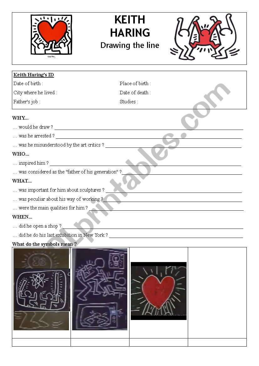 Keith Haring worksheet