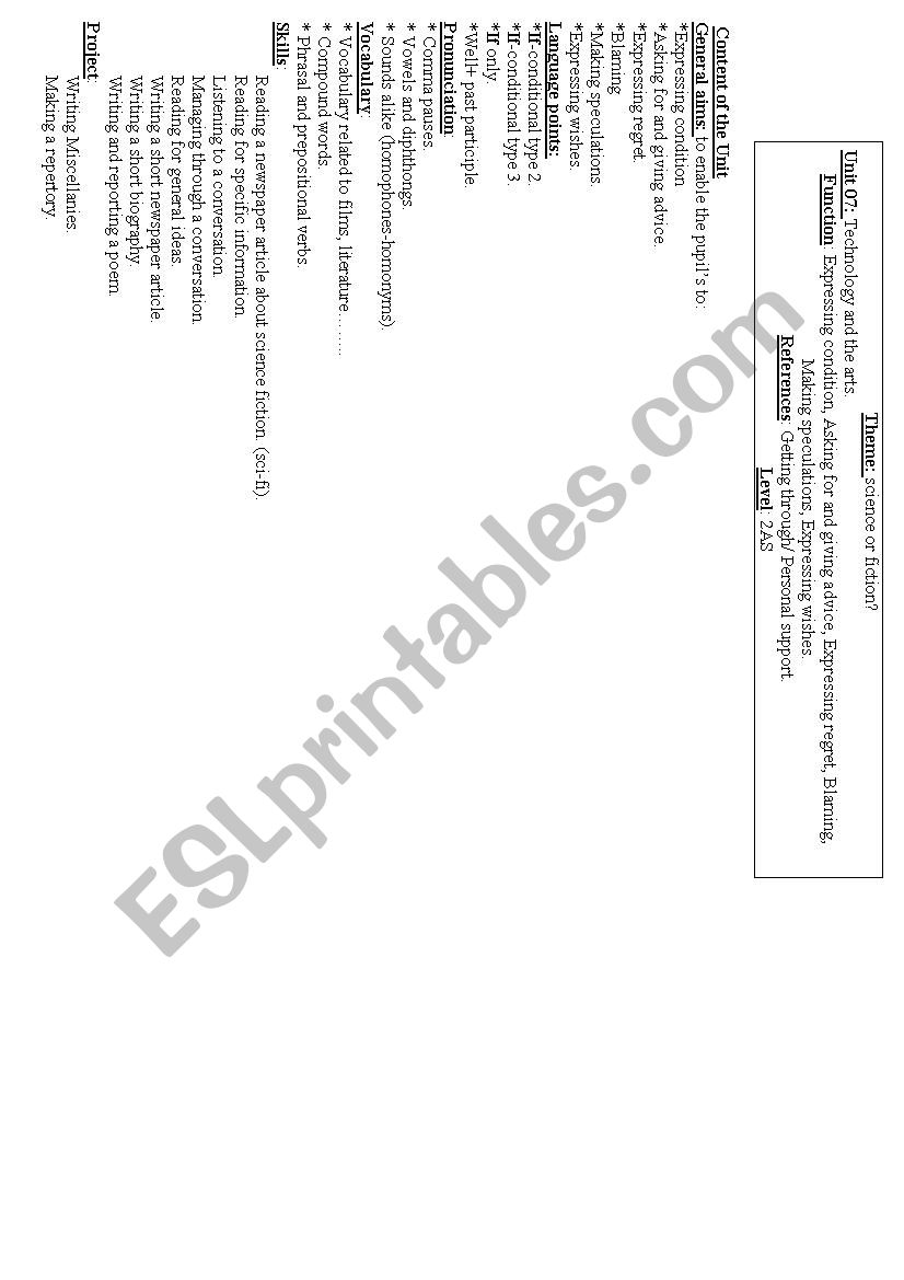 unit 5 science or fiction worksheet