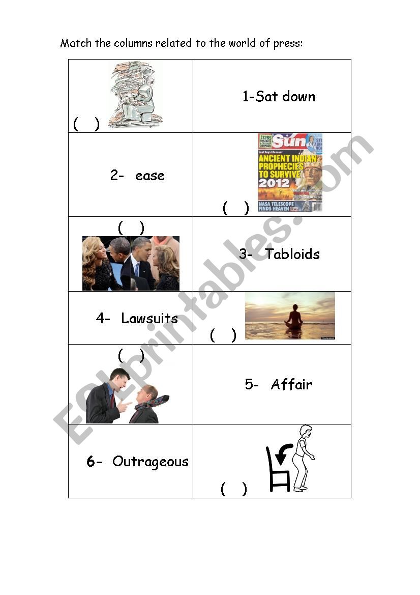 The Press worksheet