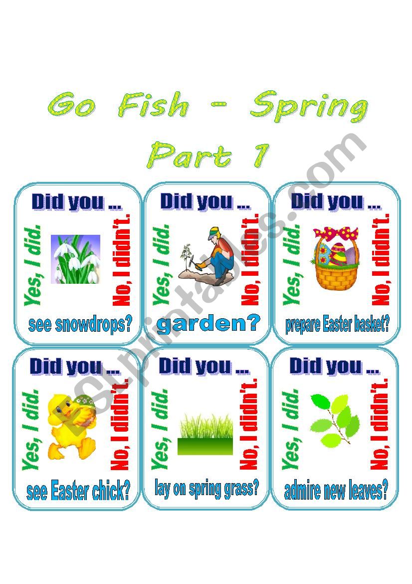 Spring Go Fish. Part 1 worksheet