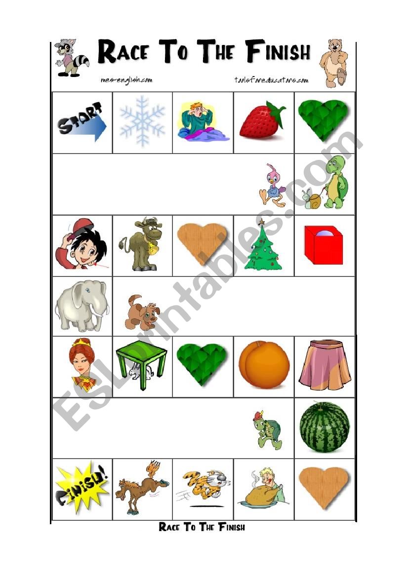 Colours boardgame worksheet