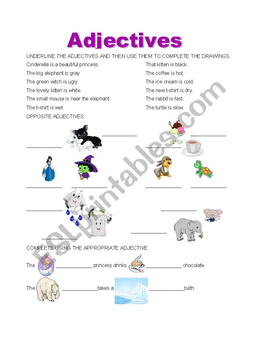 Adjectives worksheet