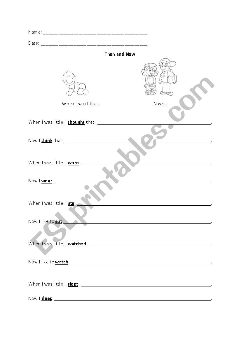 Now and Then - Practicing Irregular Verbs
