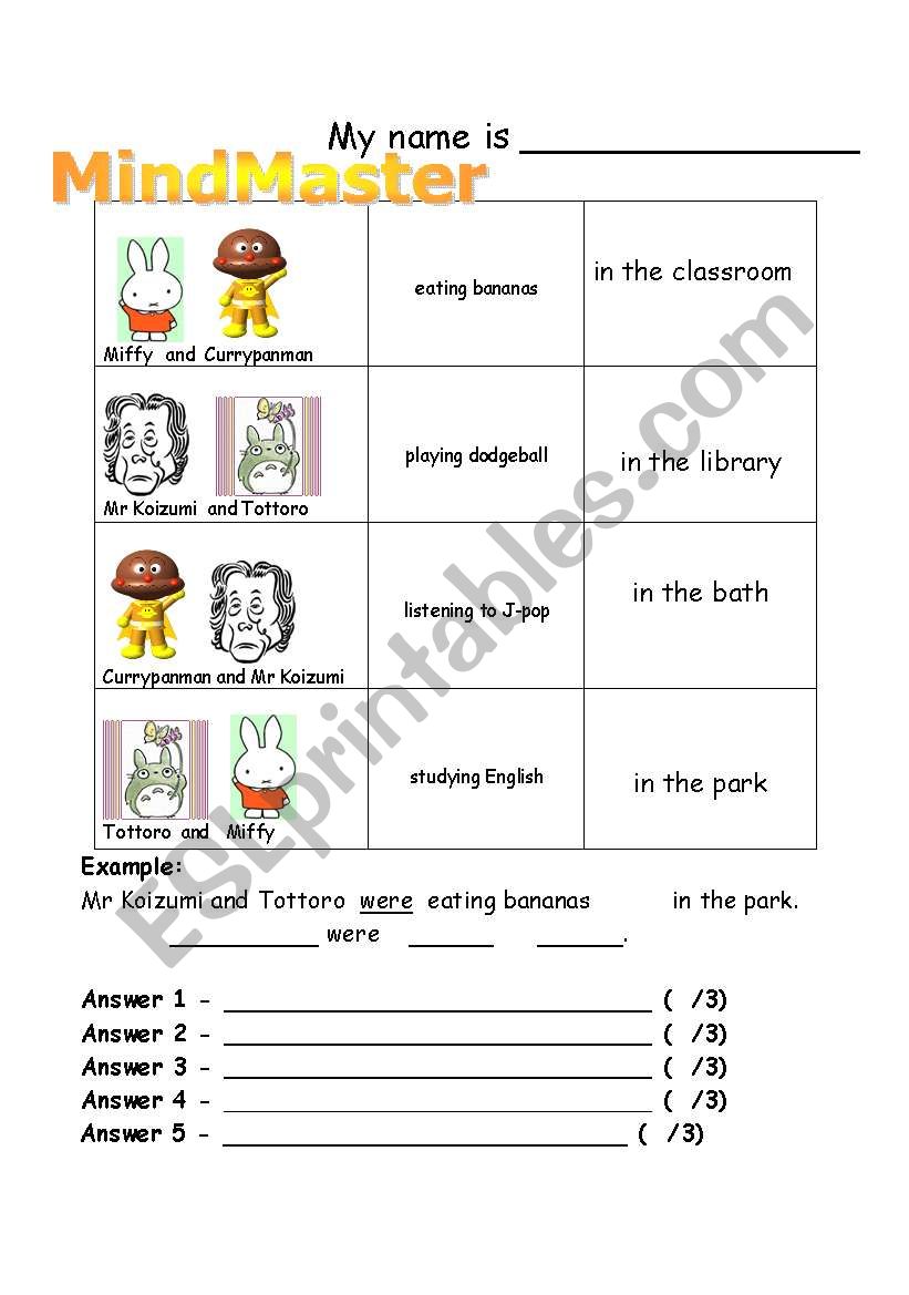 Mind Master PP worksheet