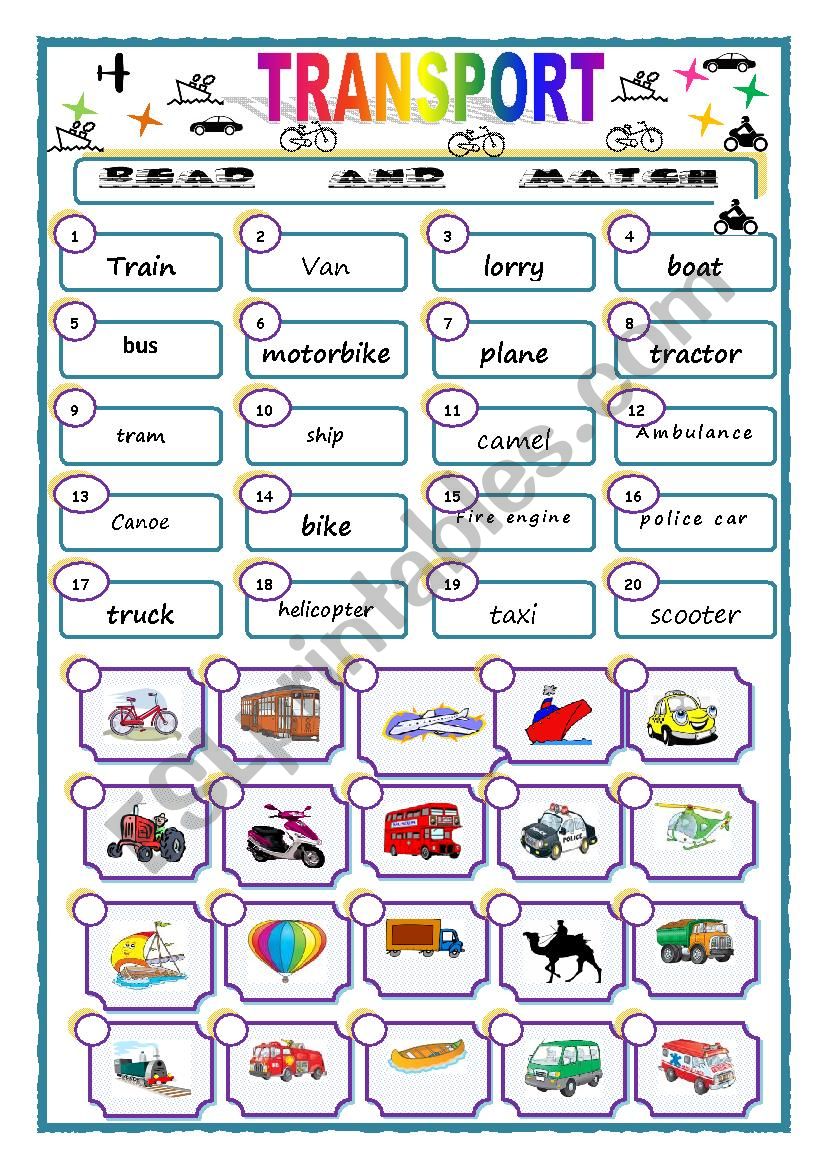 transport worksheet