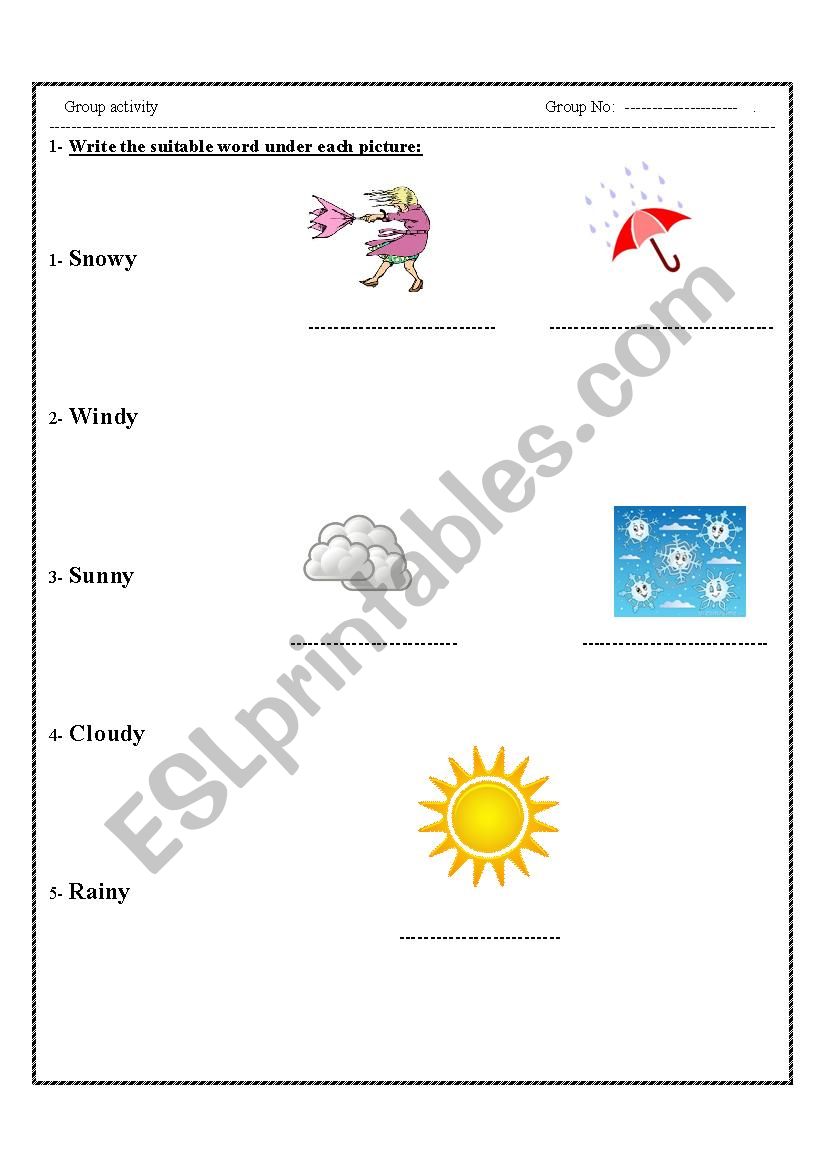 weather worksheet