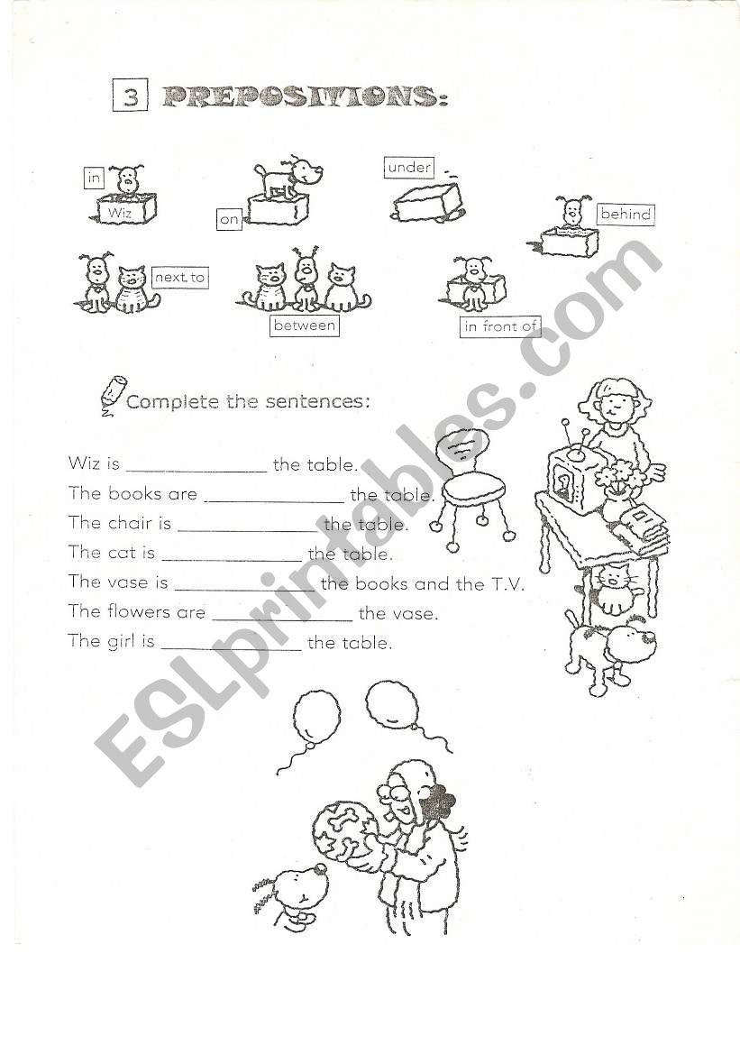 Prepositions worksheet