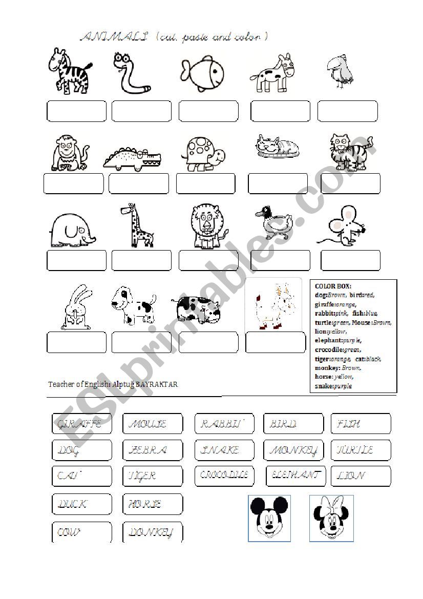 ANIMALS WORKSHEET FOR CHILDREN!!!