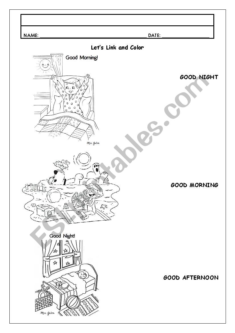 Morning Afternoon Night worksheet