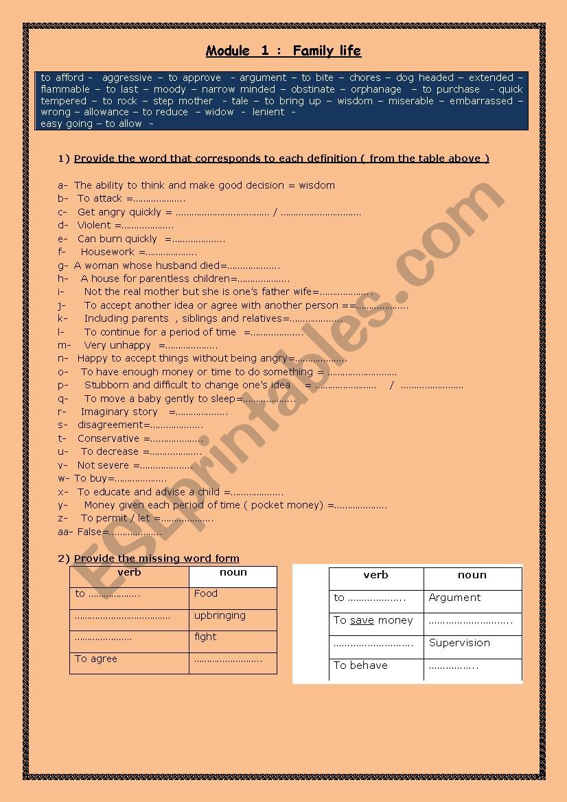 END OF YEAR REVISION 9th form worksheet