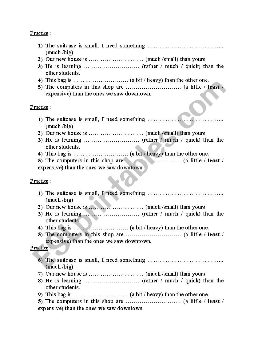 comparatives (with modifiers) 3rd form tunisian curricular