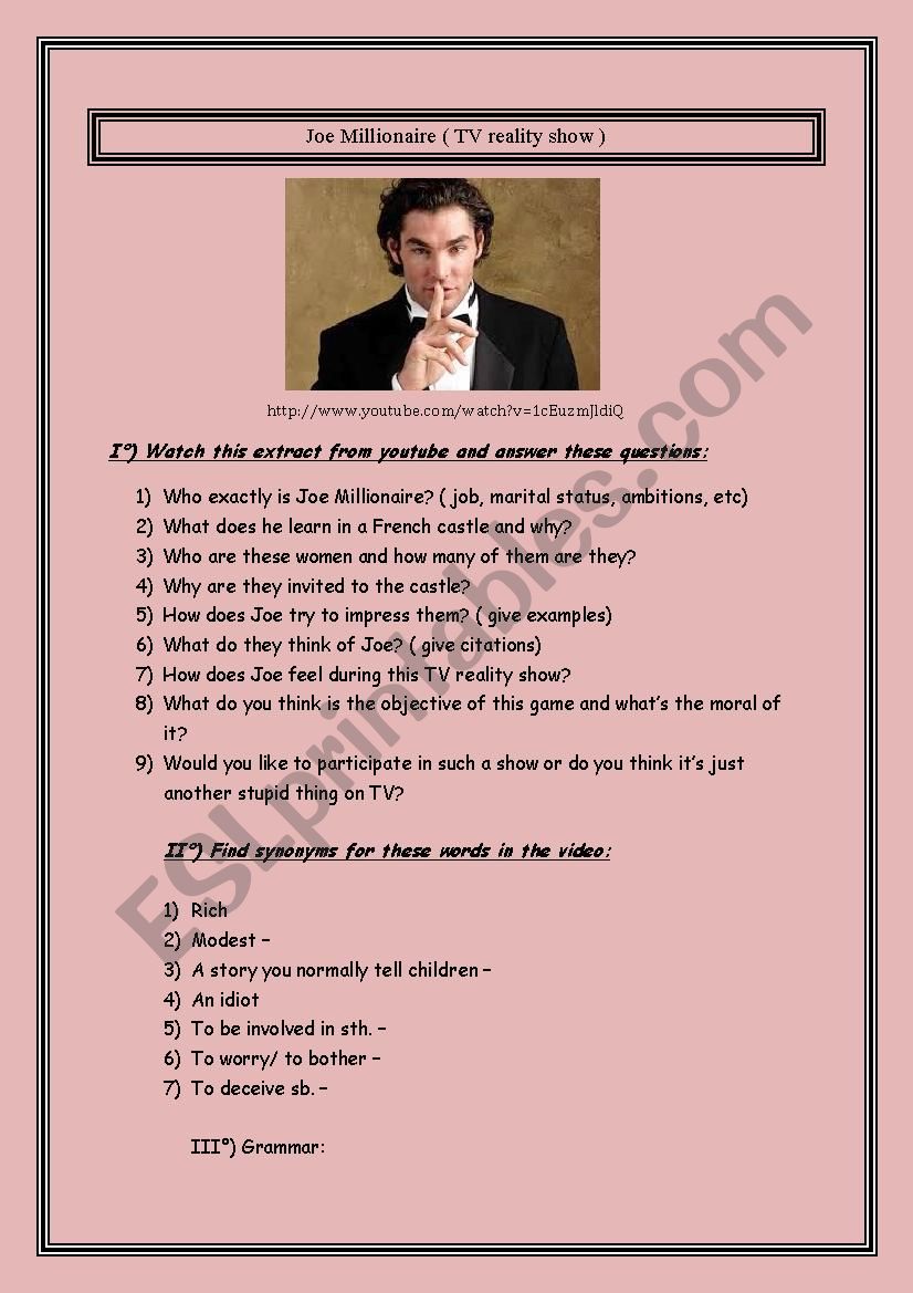 Joe Millionaire - TV reality show 
