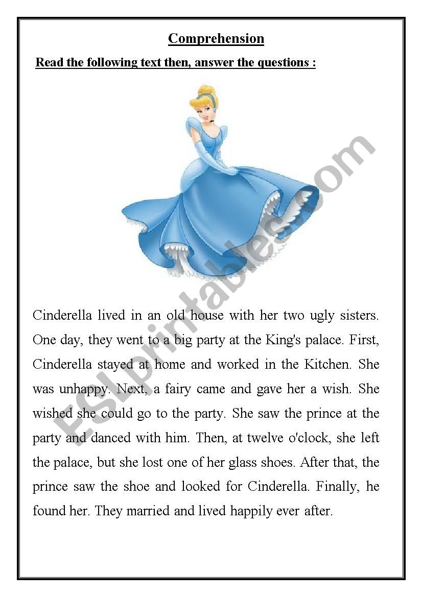 Cinderella worksheet