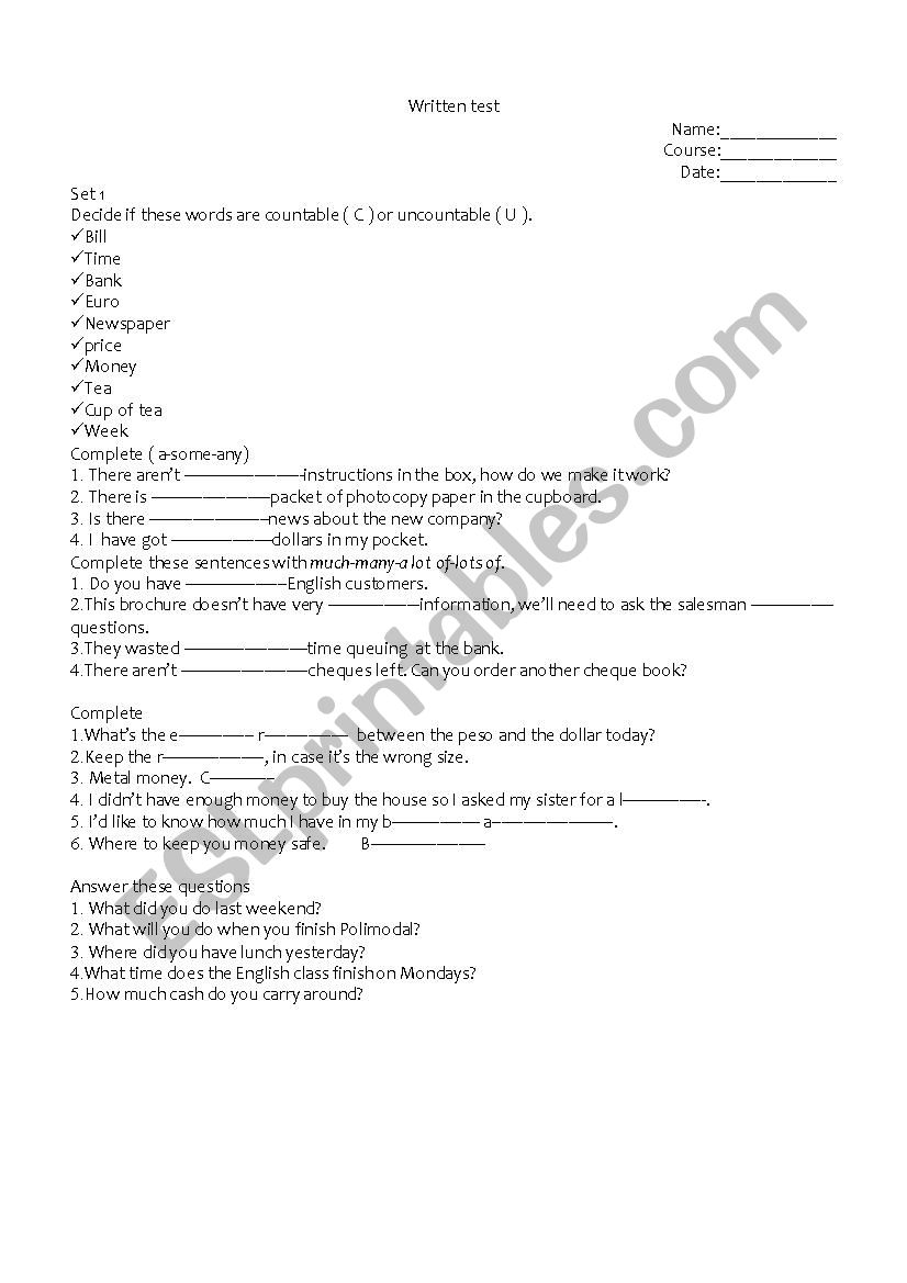 evaluation tenses worksheet