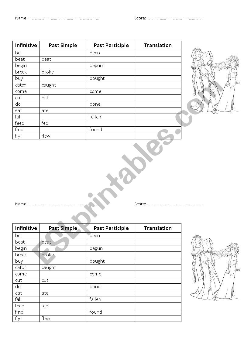 Irregular verbs test - Steps in English 3 
