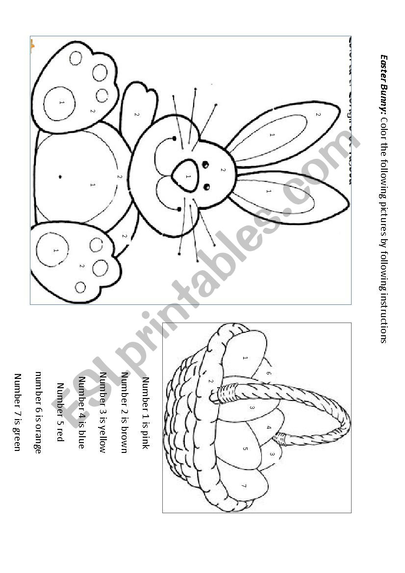 Easter coloring page worksheet