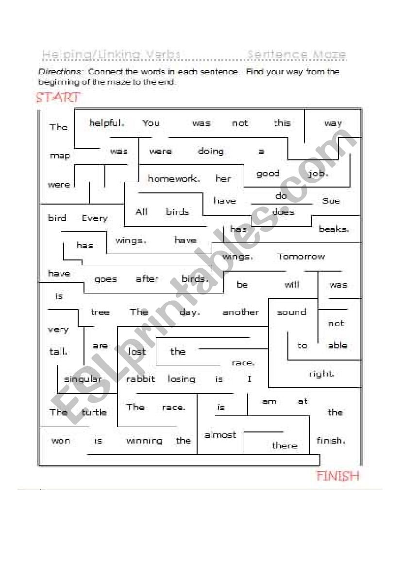Helping Verbs worksheet
