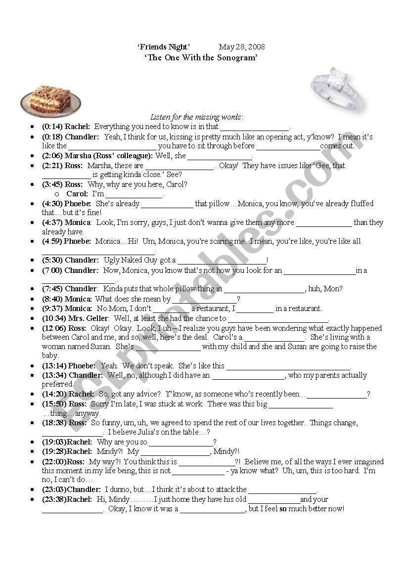 Friends Episode 2 worksheet worksheet