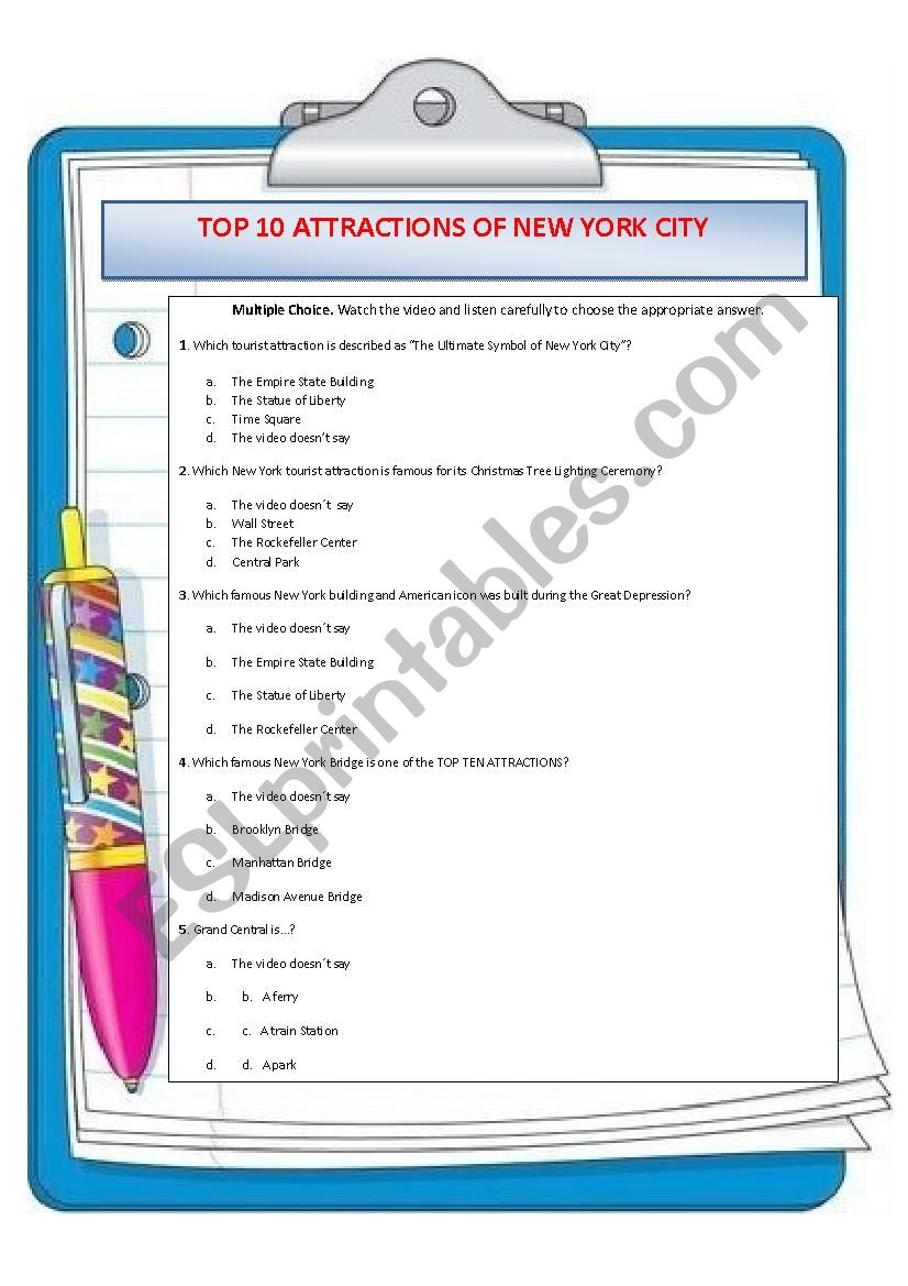 TOP 10 ATTRACTIONS OF NEW YORK CITY
