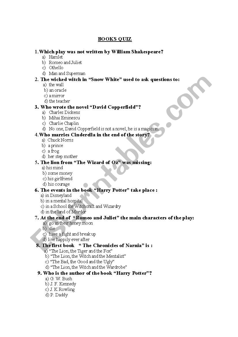 Books vs.Movies worksheet