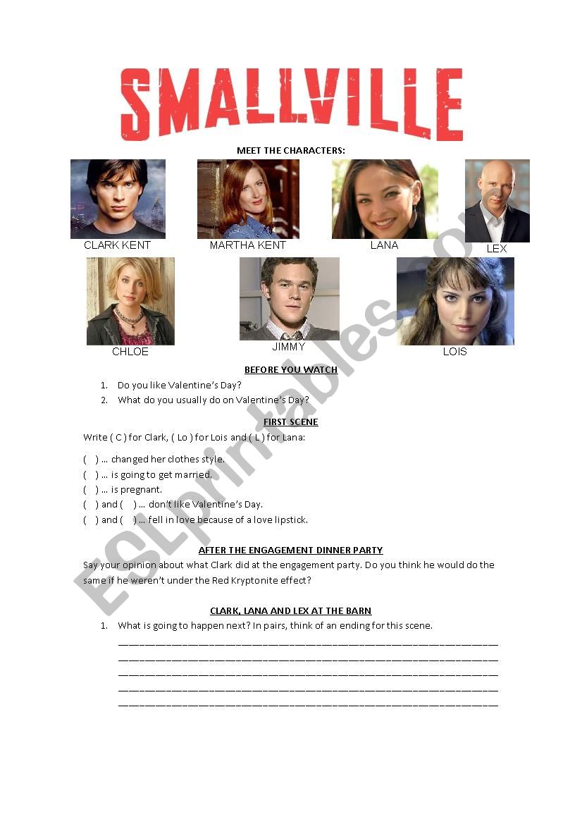 SMALLVILLE SEASON 6 EPISODE 6 worksheet