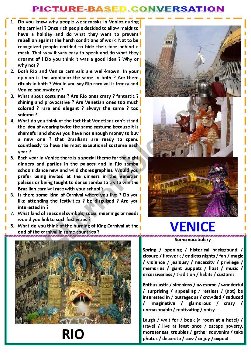 Picture-based conversation : topic 59 - Rio vs Venice