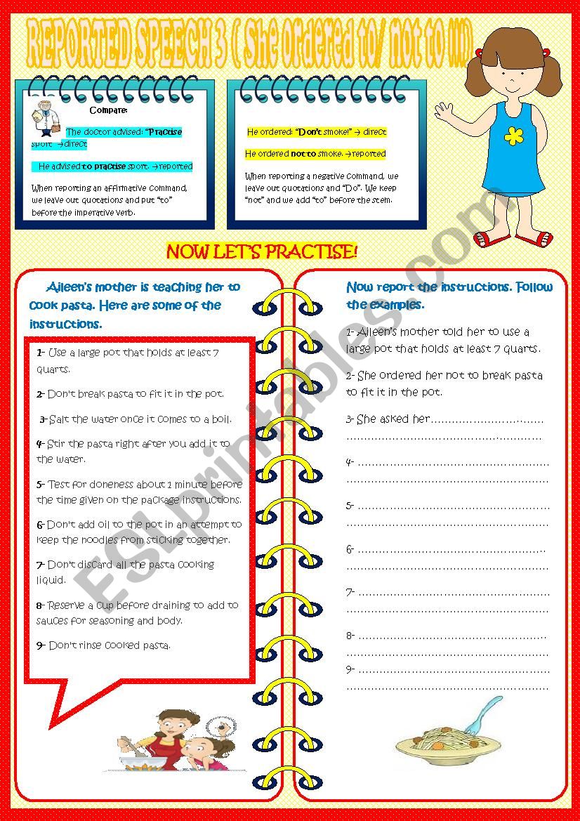 REPORTED SPEECH 3 (COMMANDS) worksheet