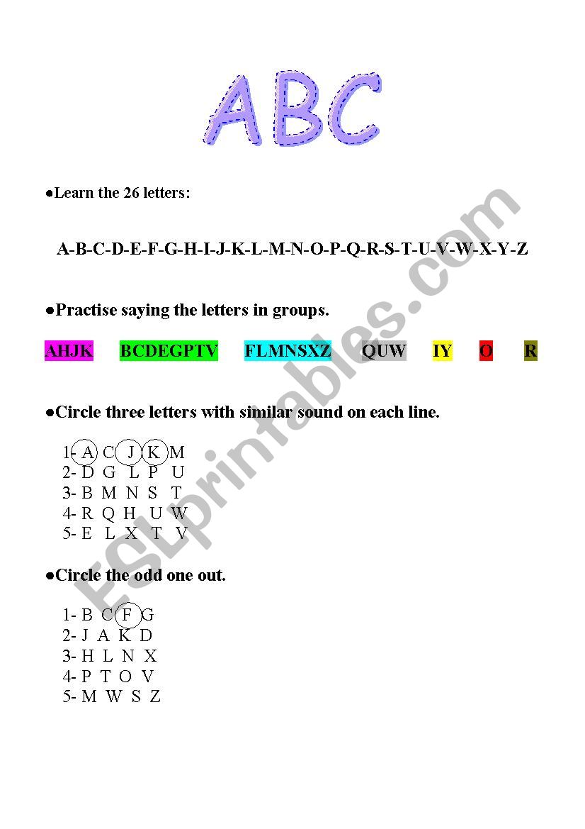 ABC Worksheet worksheet