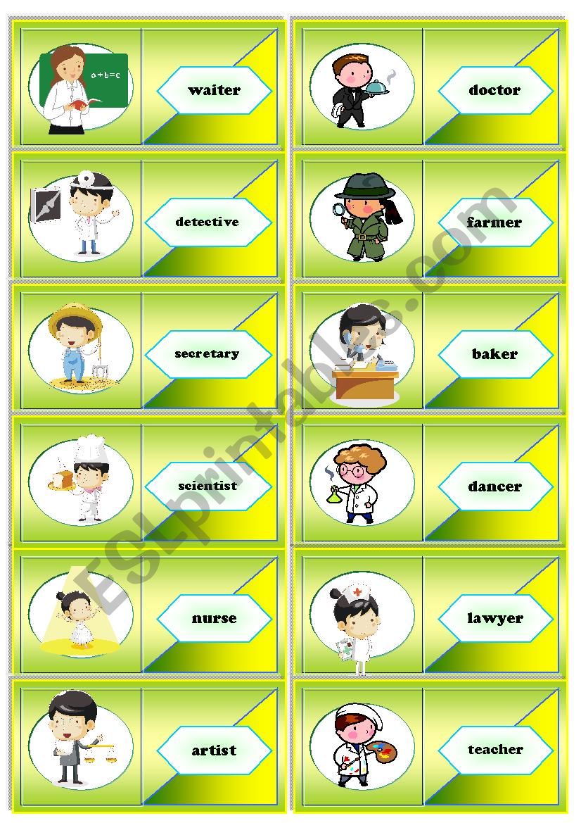 Professions. Domino. worksheet