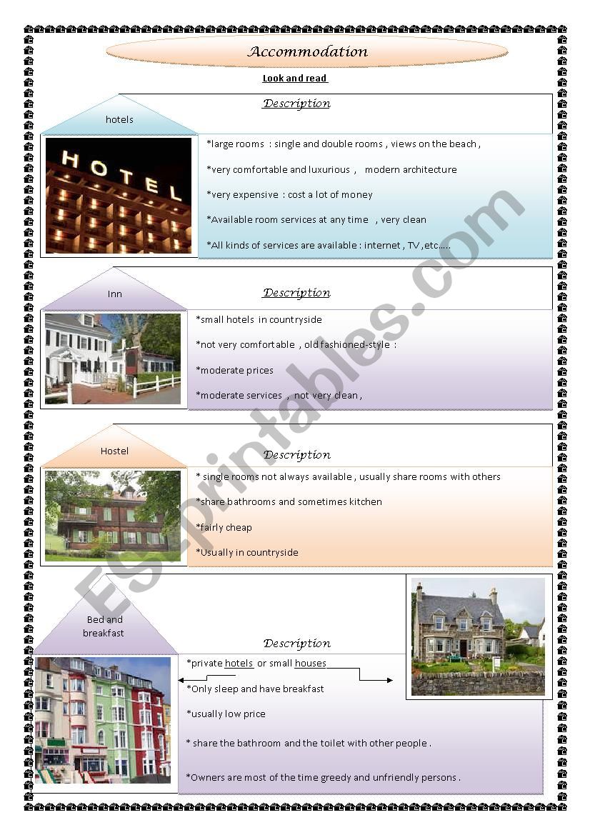 accomodation worksheet