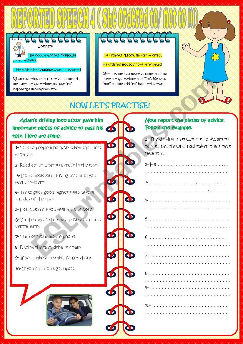 REPORTED SPEECH 4 (COMMANDS) worksheet