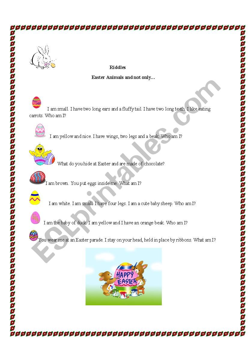 Easter Riddles worksheet