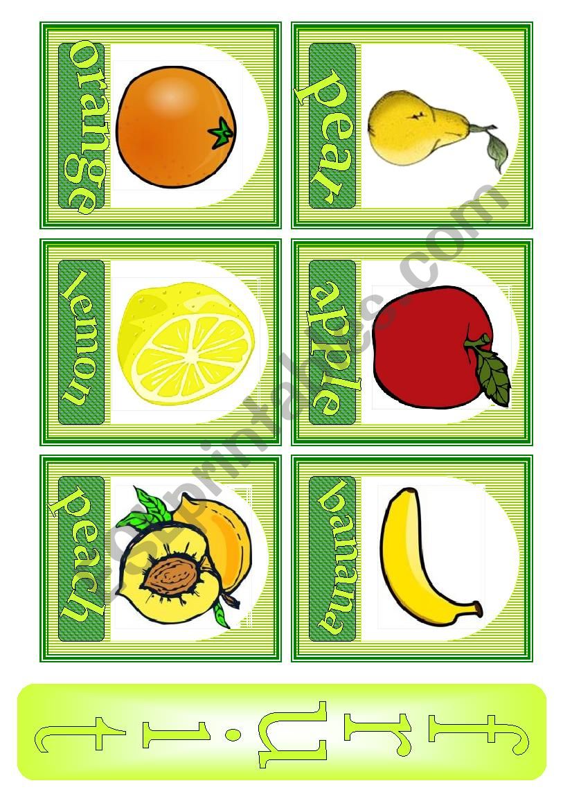 Fruit. Flash-cards.  worksheet