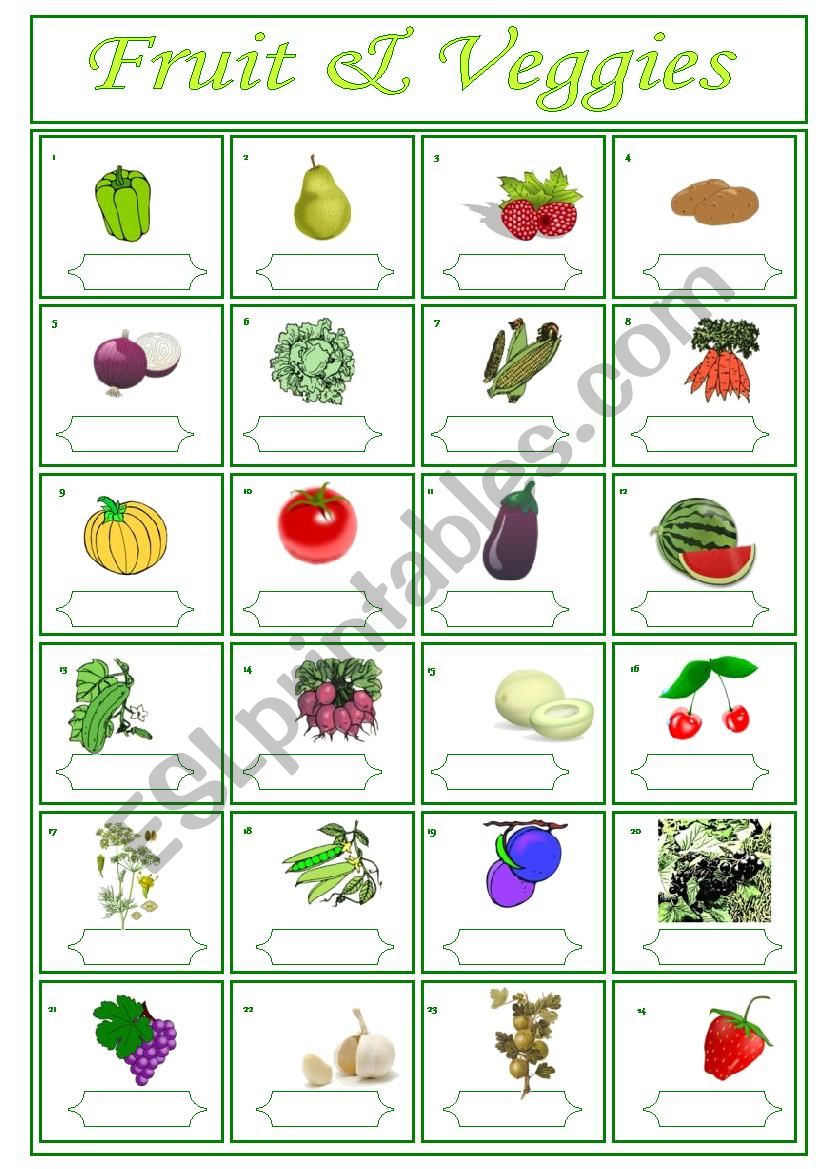 Fruit and Vegetables worksheet