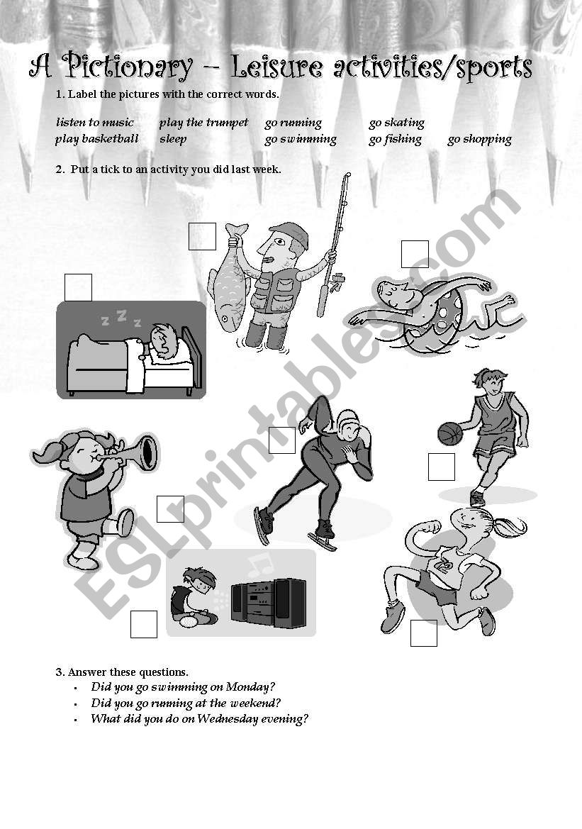 Pictionary - Leisure Activities