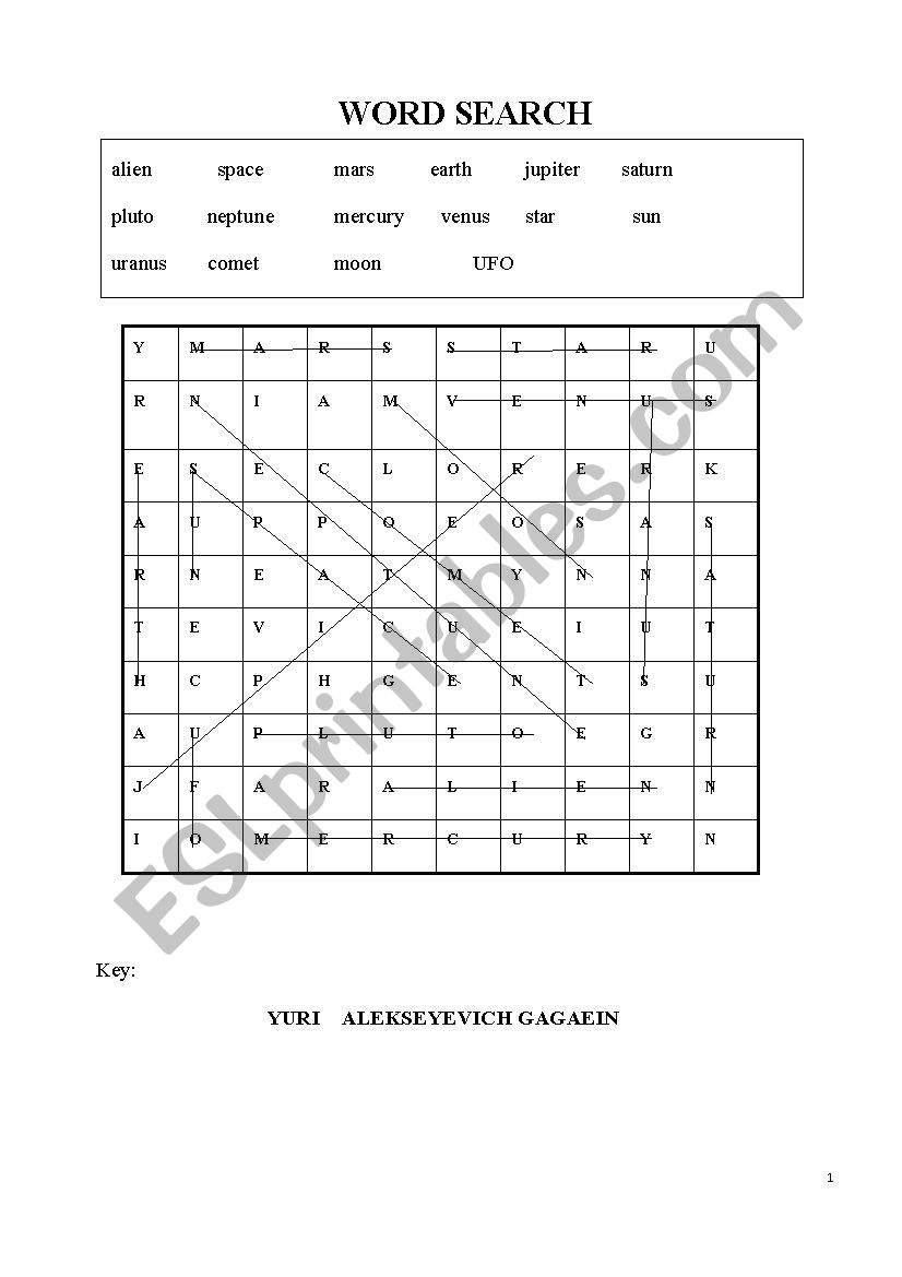 wordsearch worksheet