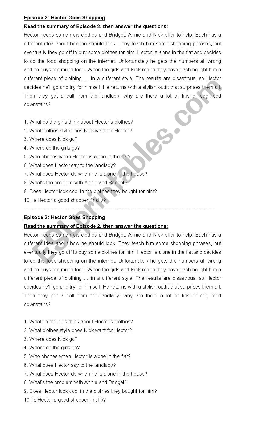 Video Extr@ English Episode 2 worksheet