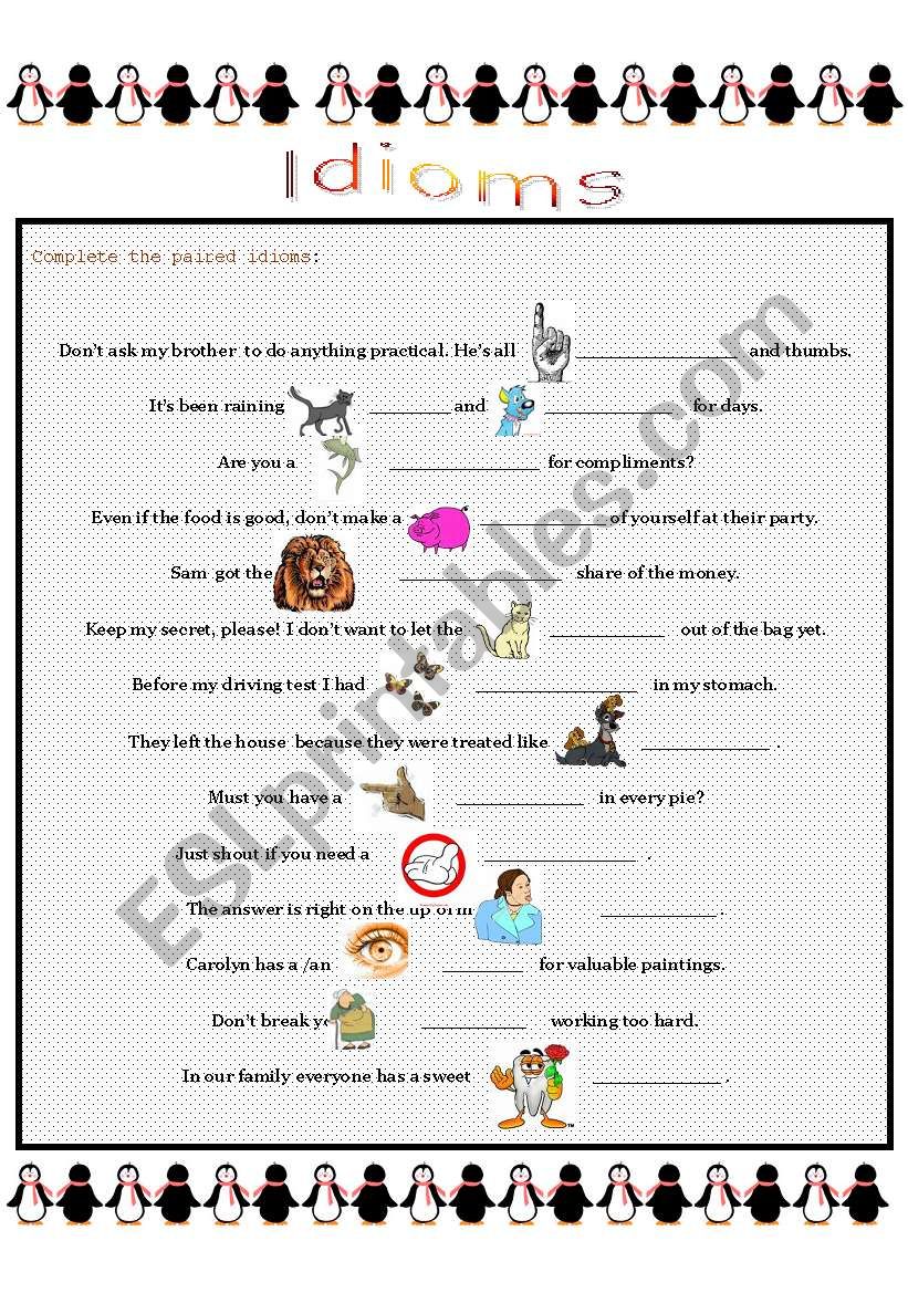 IDIOMS worksheet