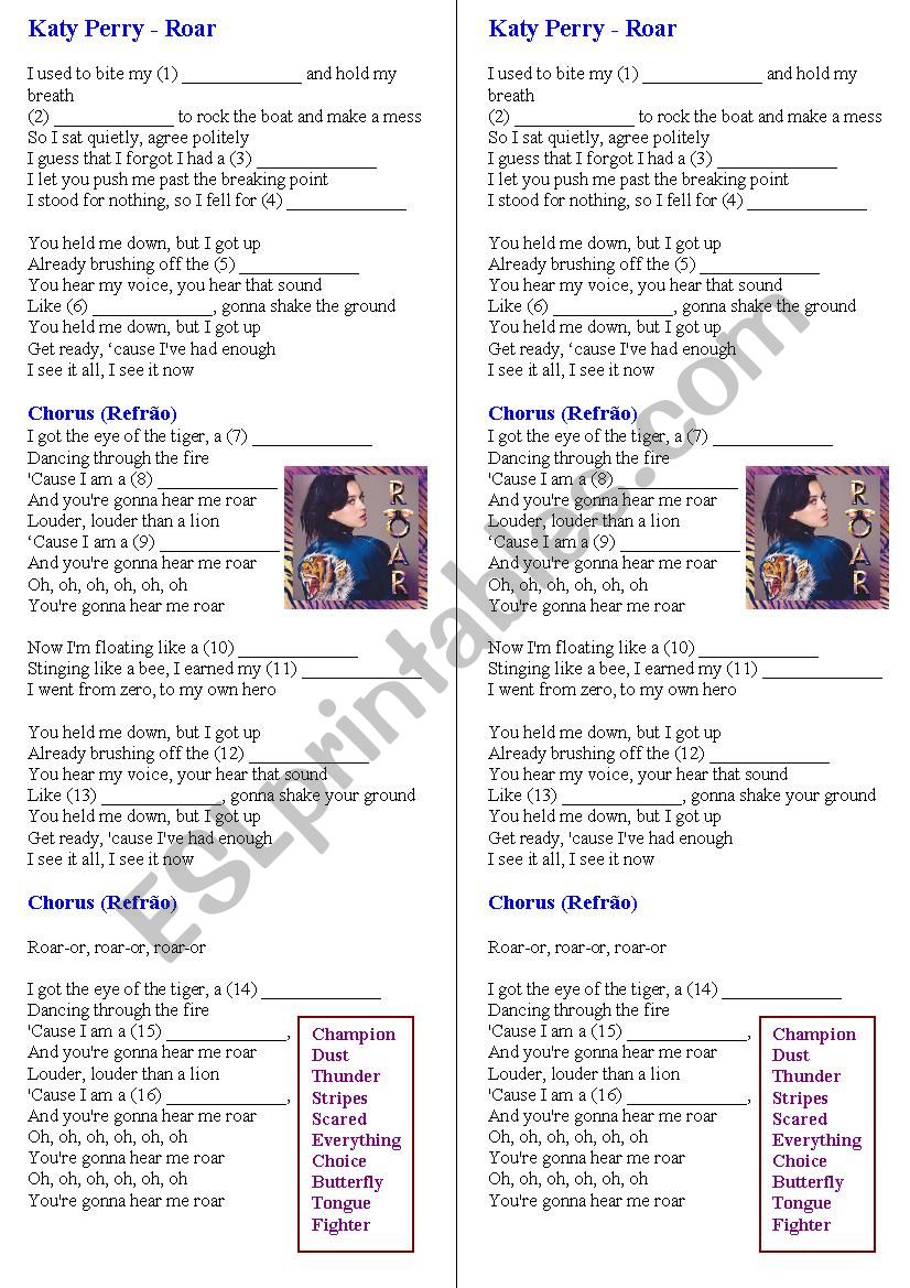 Katy Perry - Roar worksheet